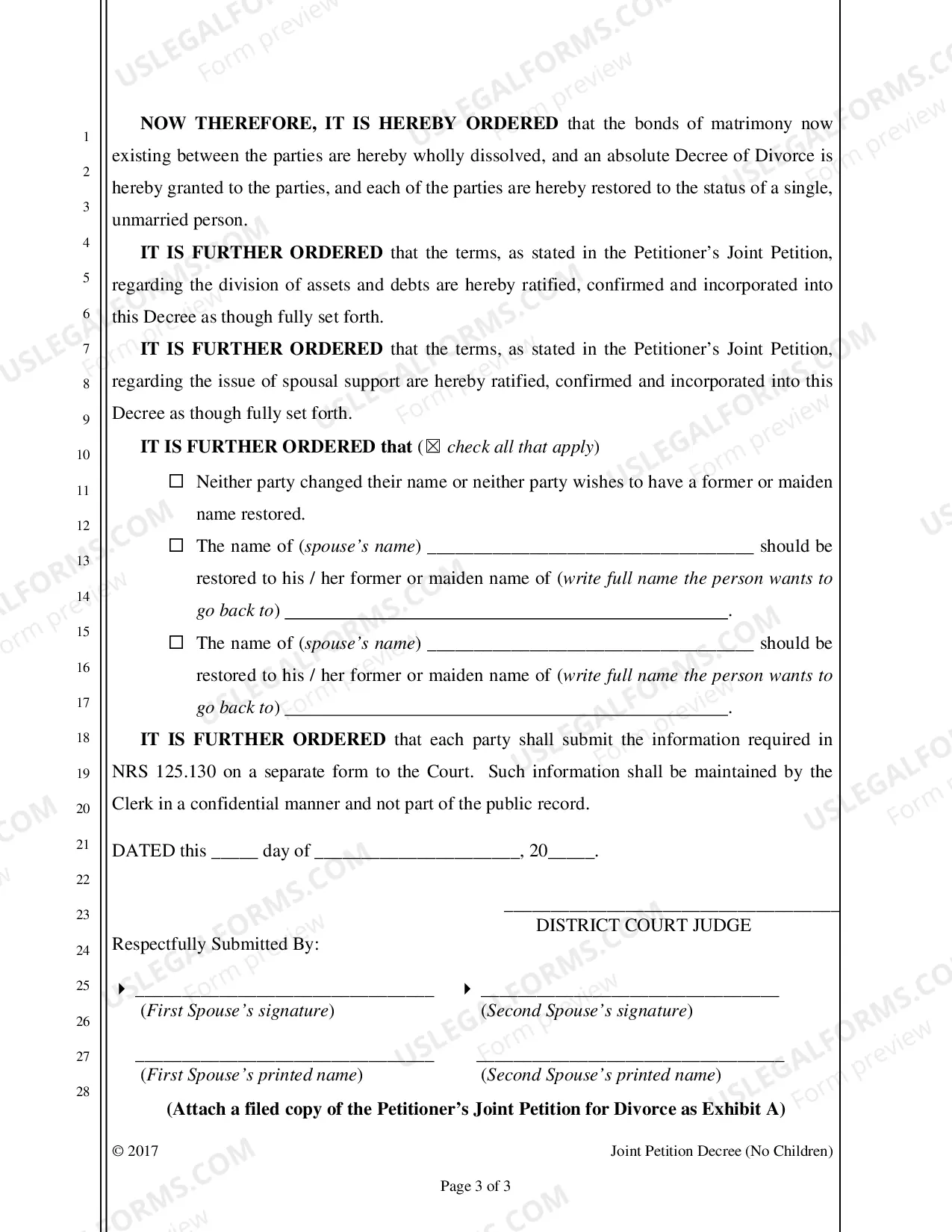 Preview Decree of Divorce