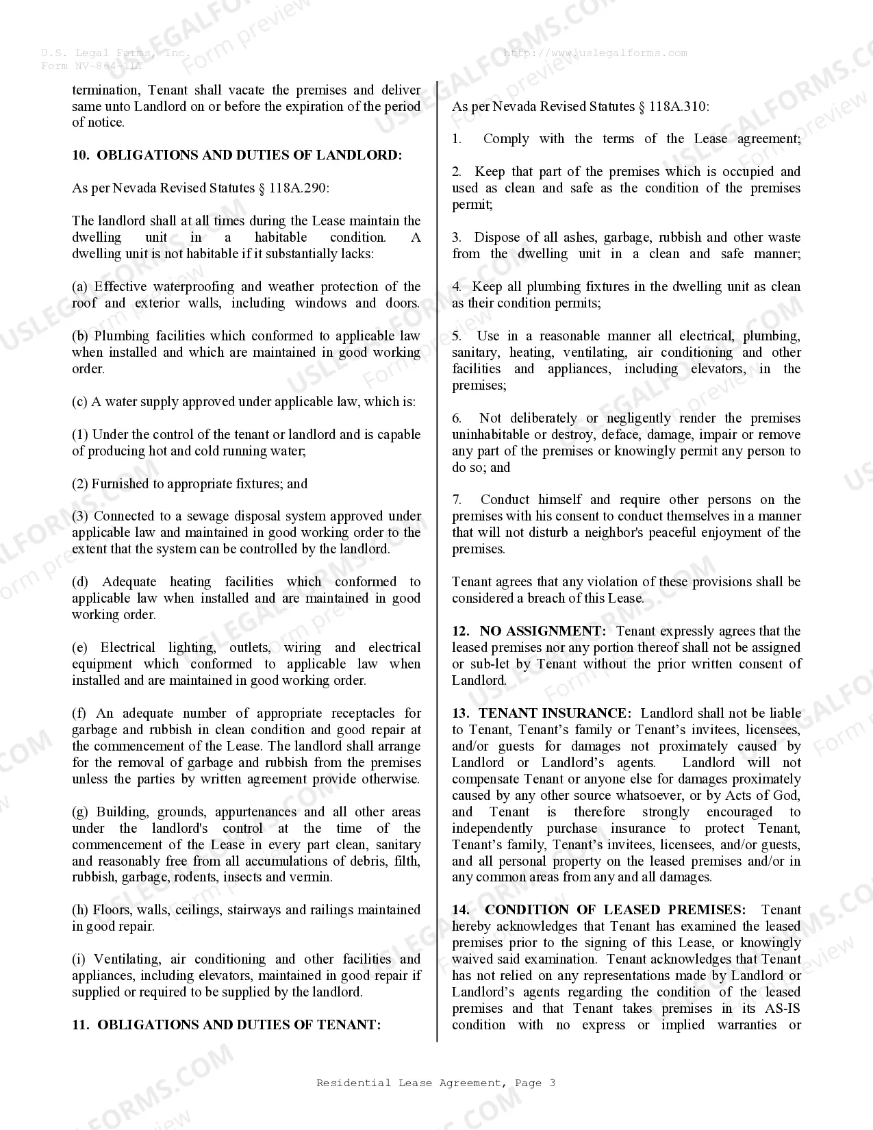 Preview Residential Lease or Rental Agreement for Month to Month