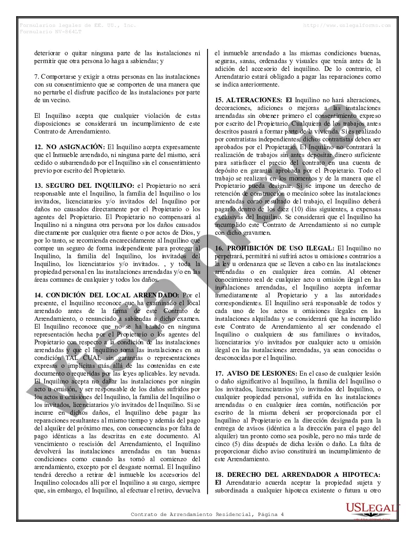 Preview Contrato de arrendamiento de alquiler residencial