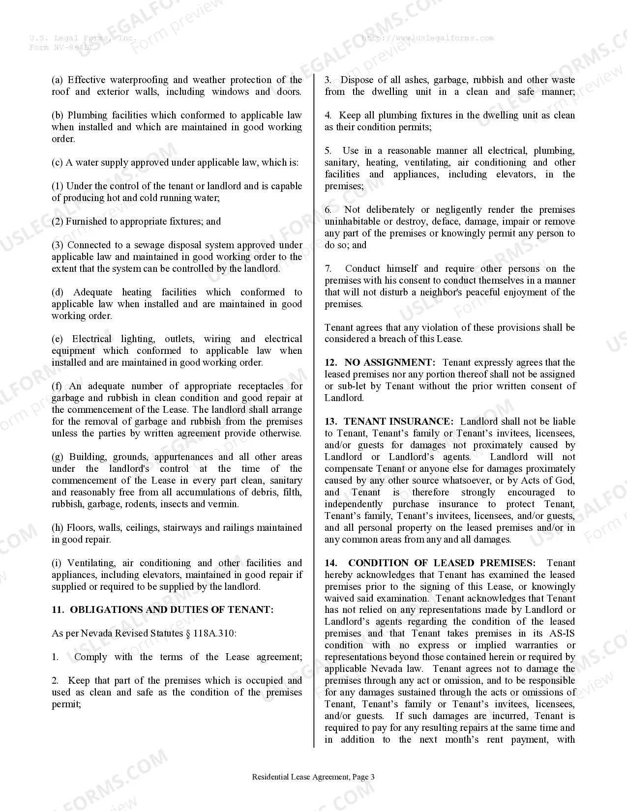 Preview Residential Rental Lease Agreement