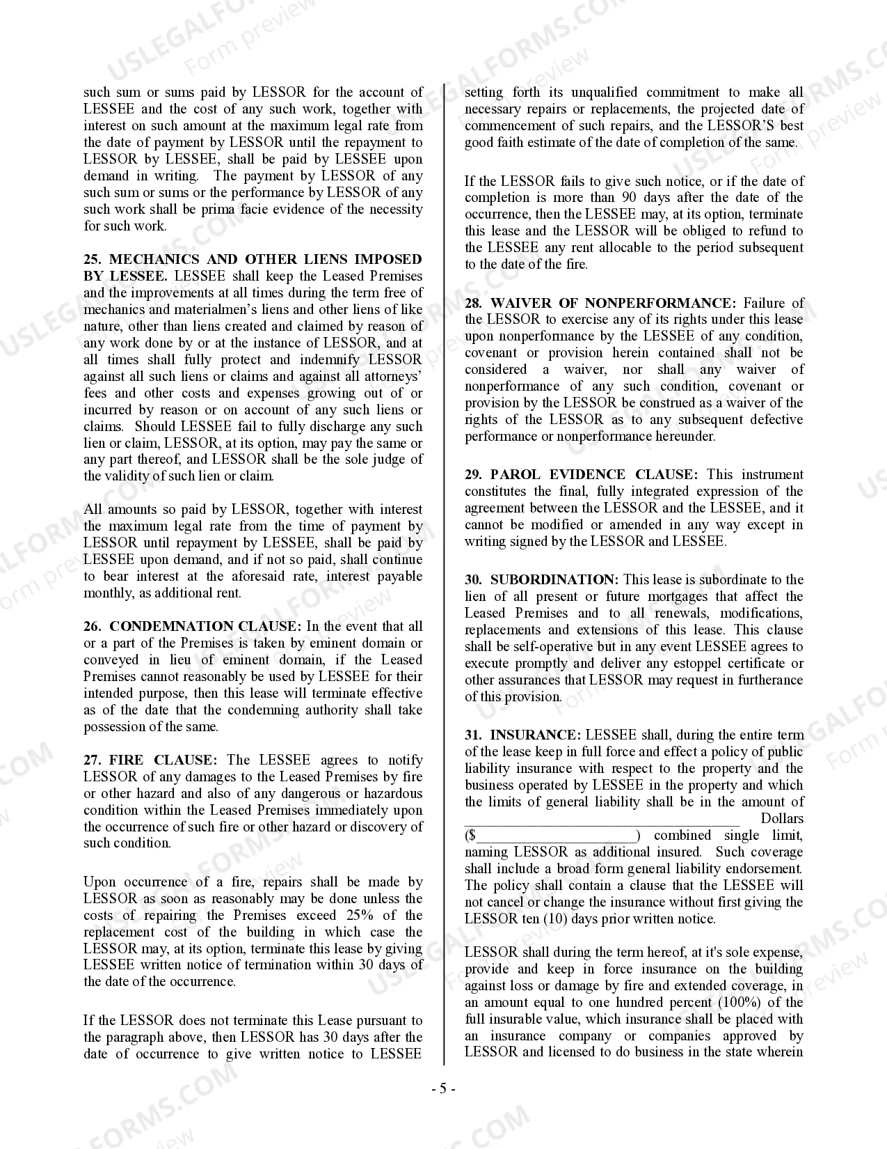 Preview Commercial Building or Space Lease