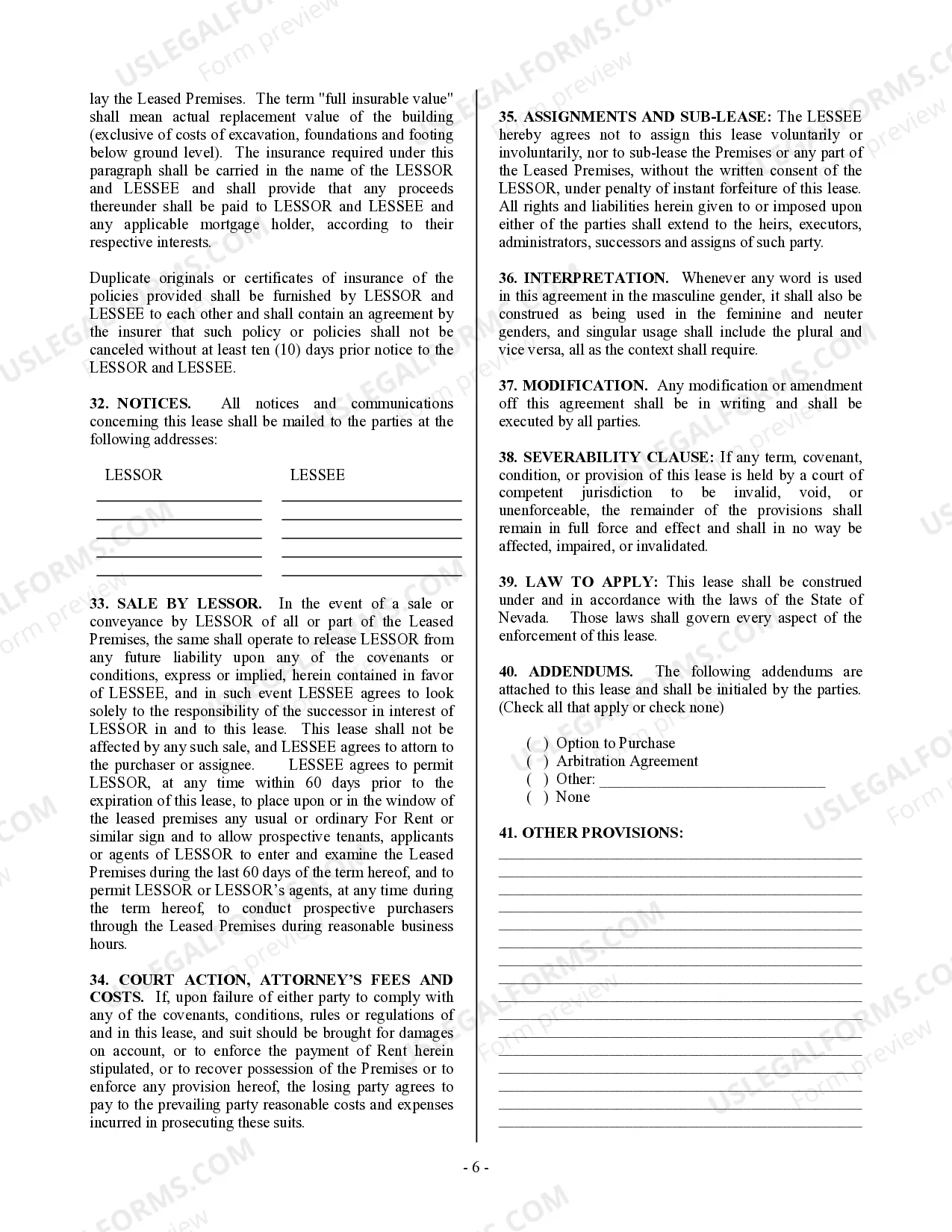 Preview Commercial Building or Space Lease