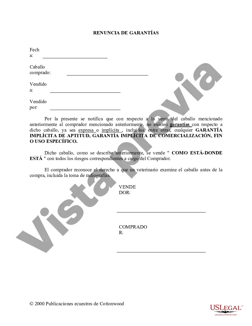 Preview Paquete de formularios equinos de caballos de Nevada