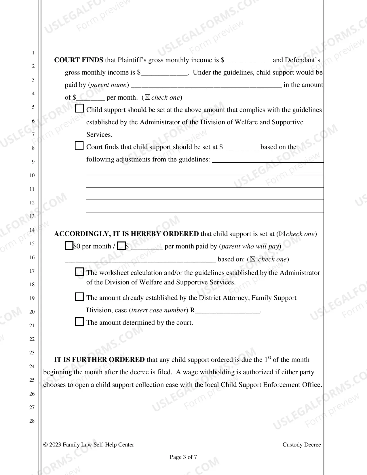 Preview Custody Decree - Clark County