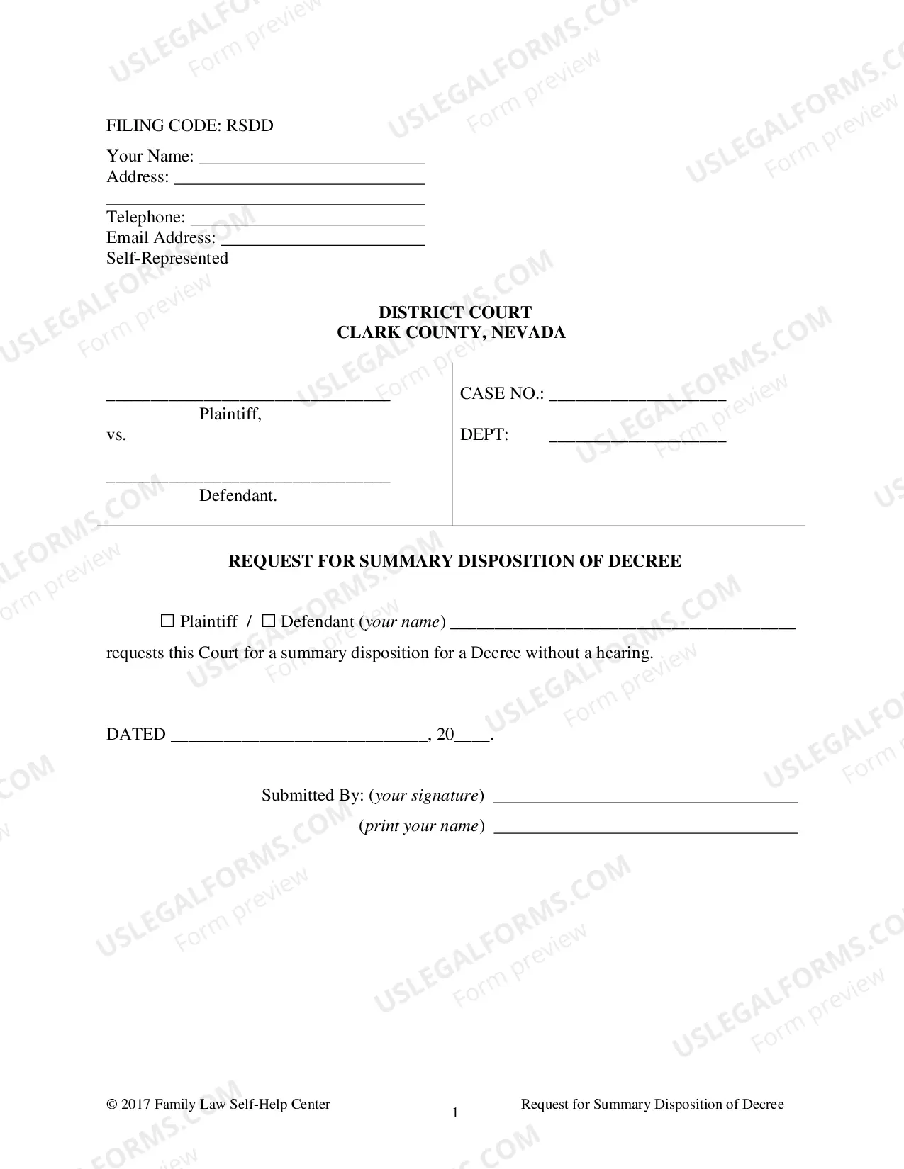 Preview Stipulated Custody Decree Packet - Clark County
