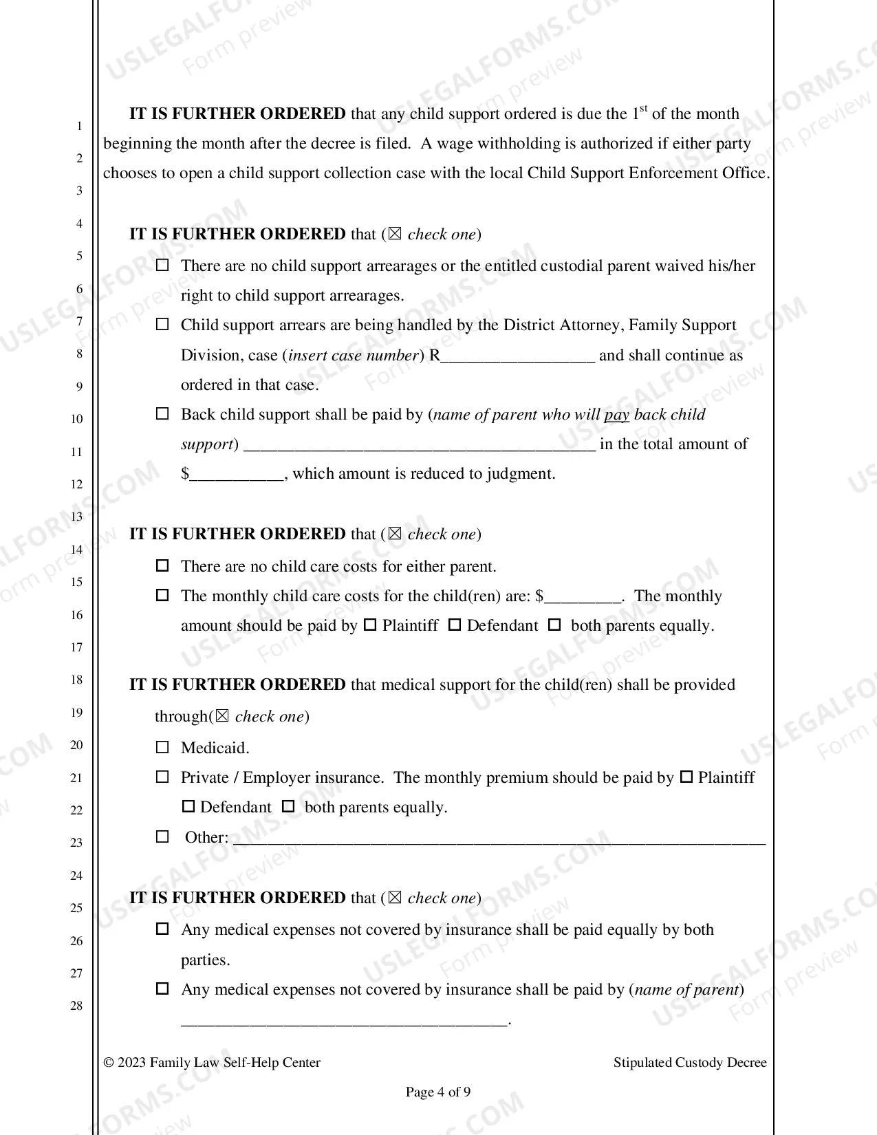 Preview Stipulated Custody Decree Packet - Clark County