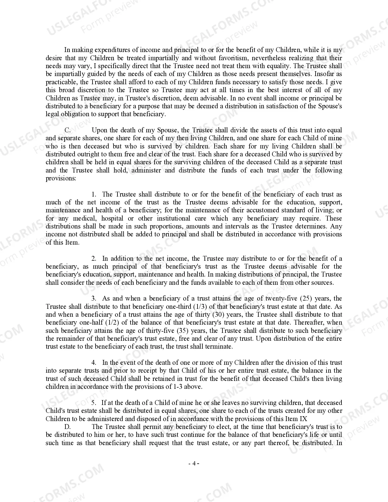 Preview Complex Will with Credit Shelter Marital Trust for Large Estates