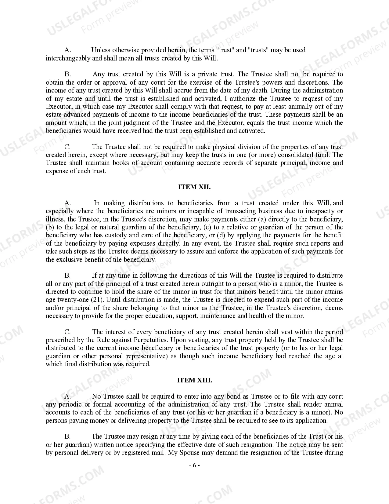 Preview Complex Will with Credit Shelter Marital Trust for Large Estates