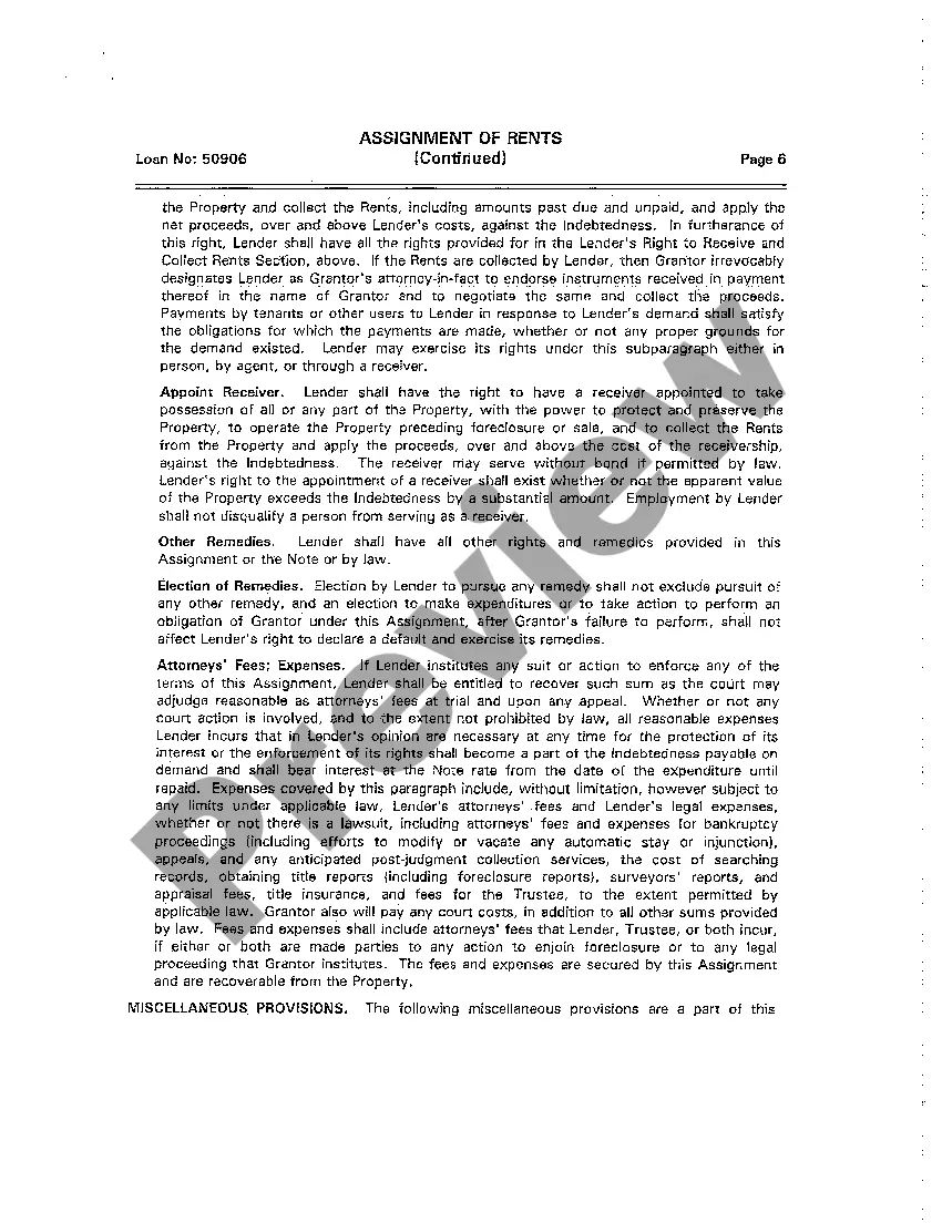 Preview Assignment of Rents