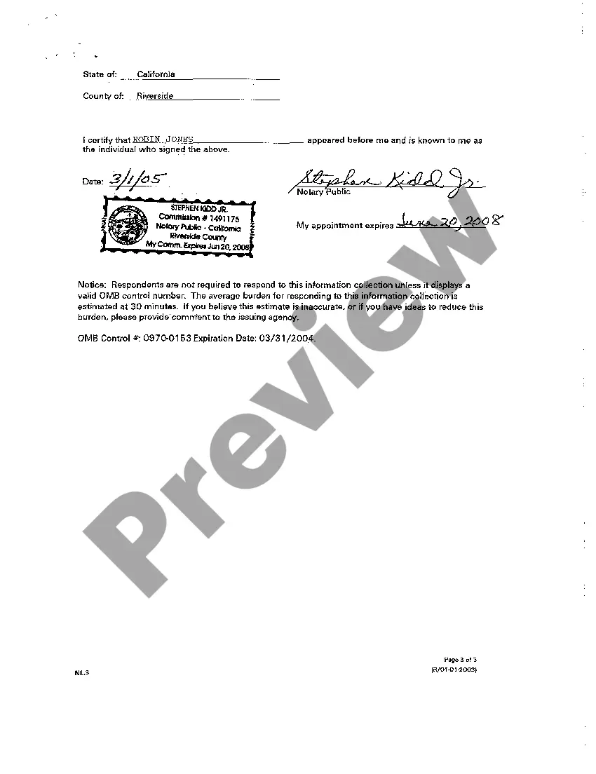 Preview Notice of Lien Due to Unpaid Child Support