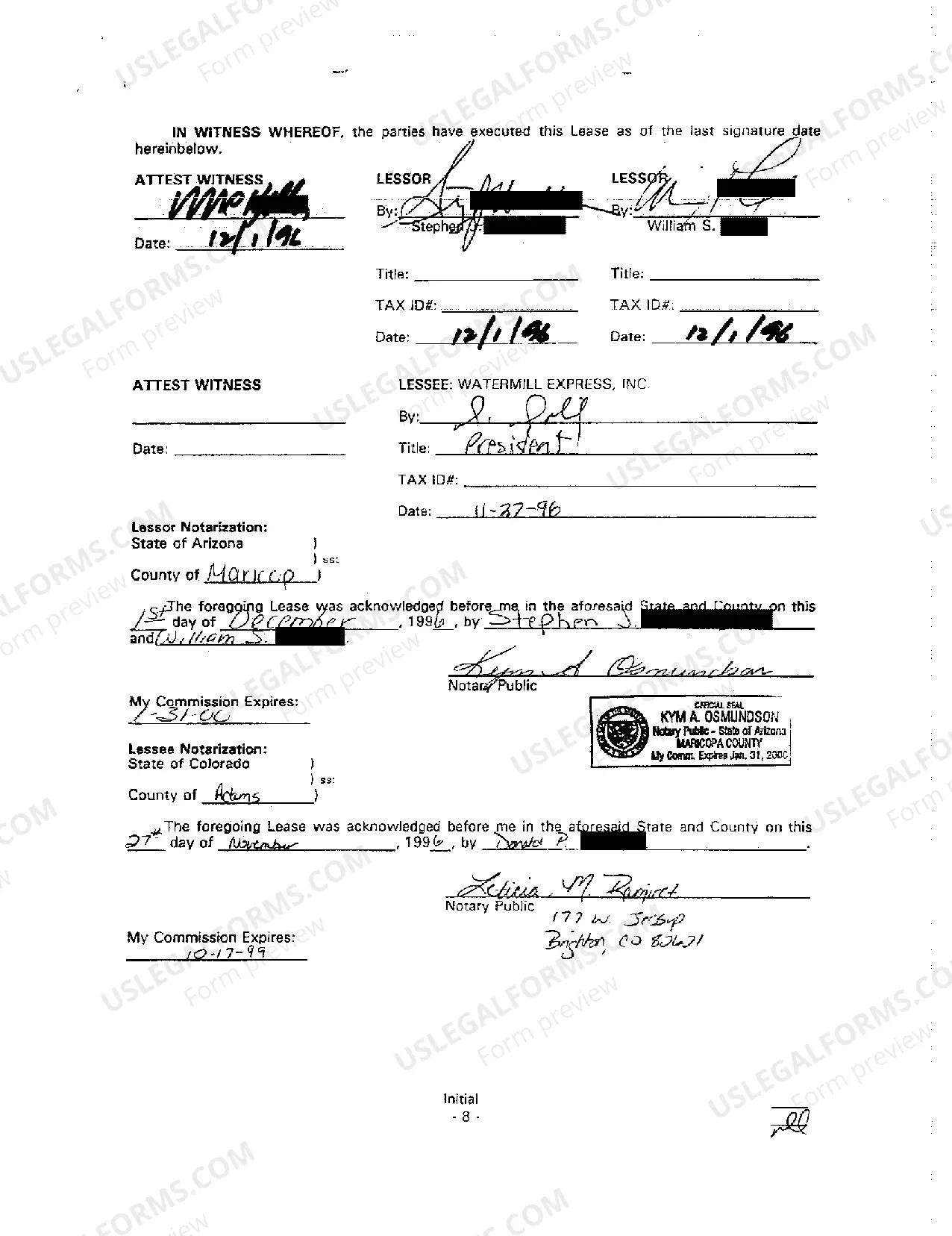 Preview Ground Lease Granted to Water Company