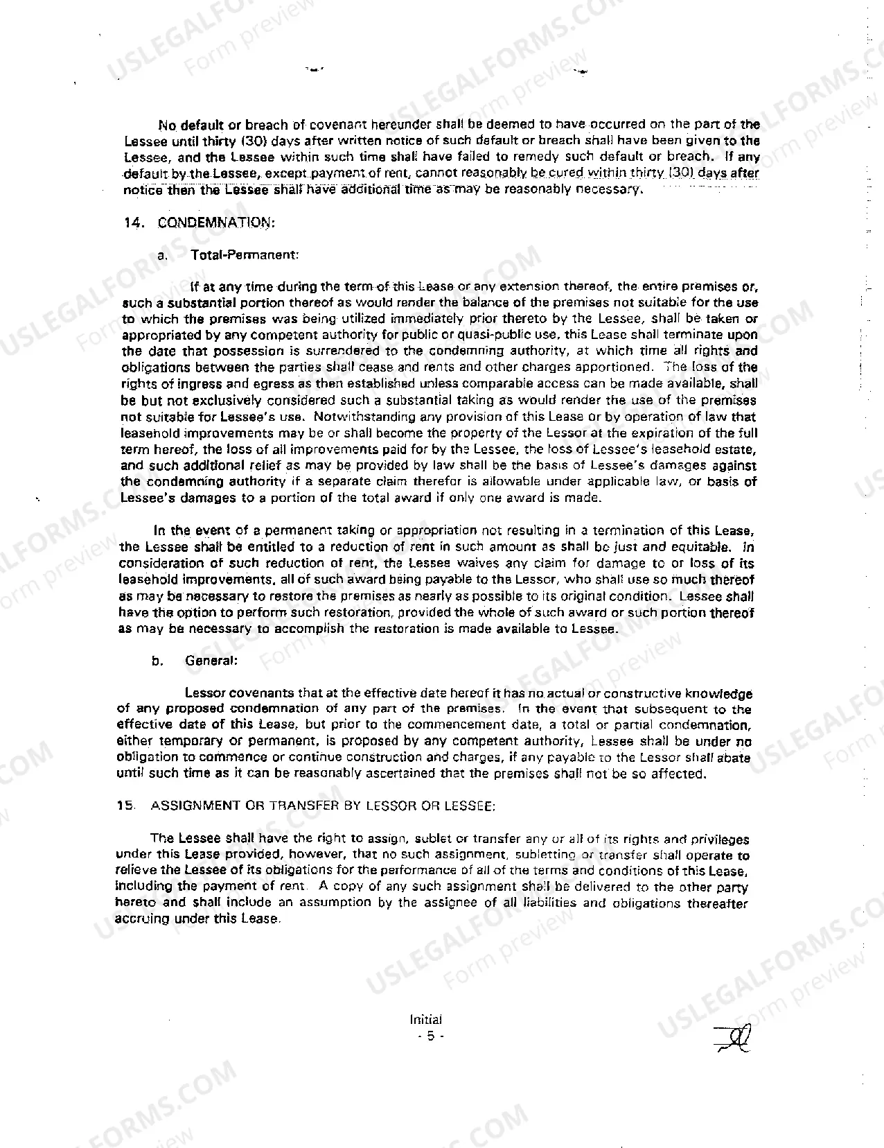 Preview Ground Lease Granted to Water Company
