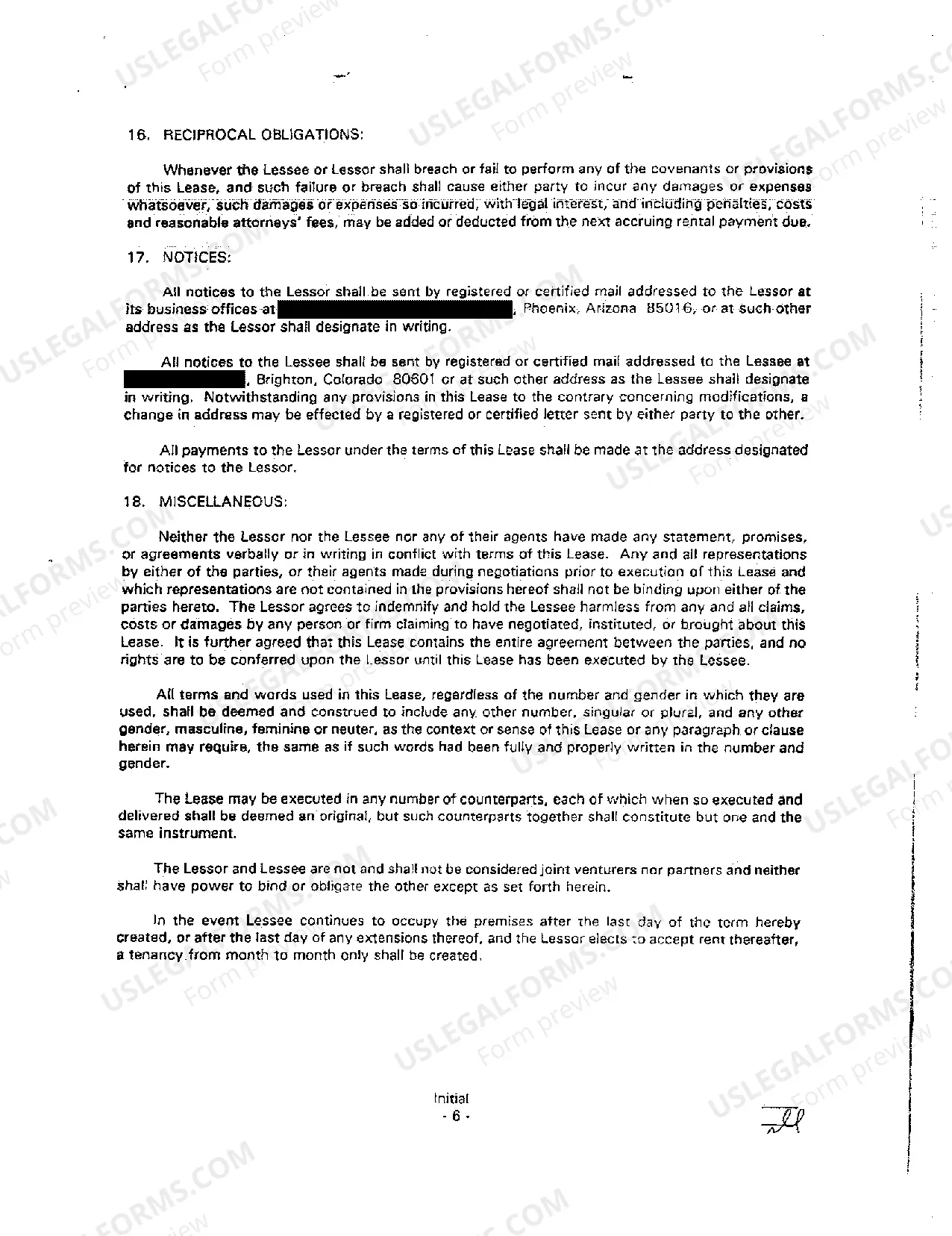 Preview Ground Lease Granted to Water Company