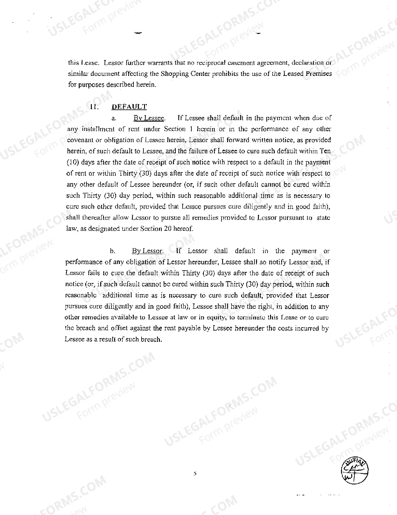 Preview Commercial Lease Agreement Involving Dispensing of Water