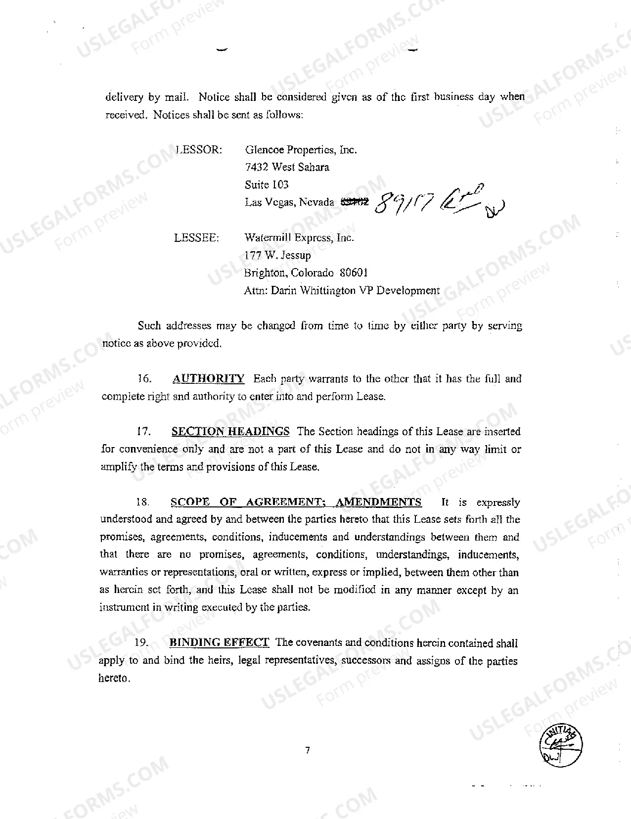 Preview Commercial Lease Agreement Involving Dispensing of Water