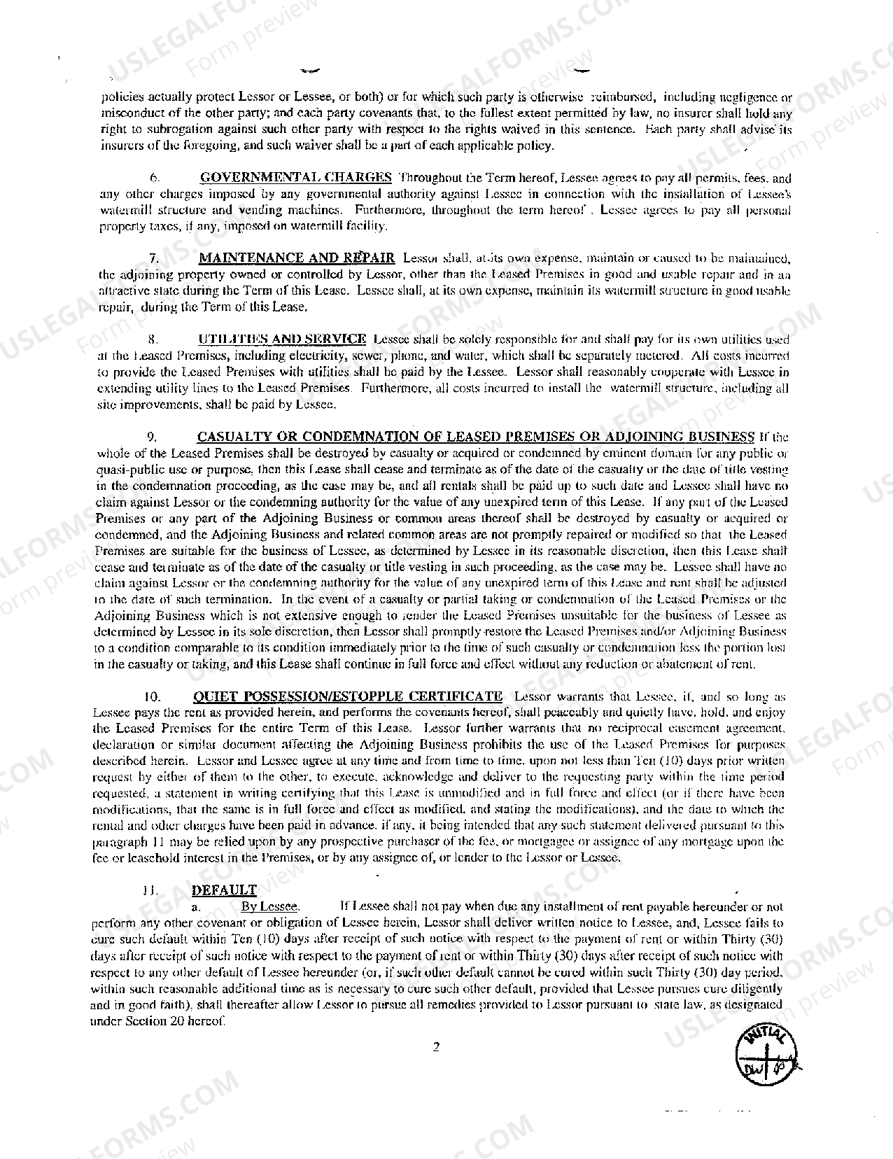 Nevada Lease Involving Water Rights US Legal Forms