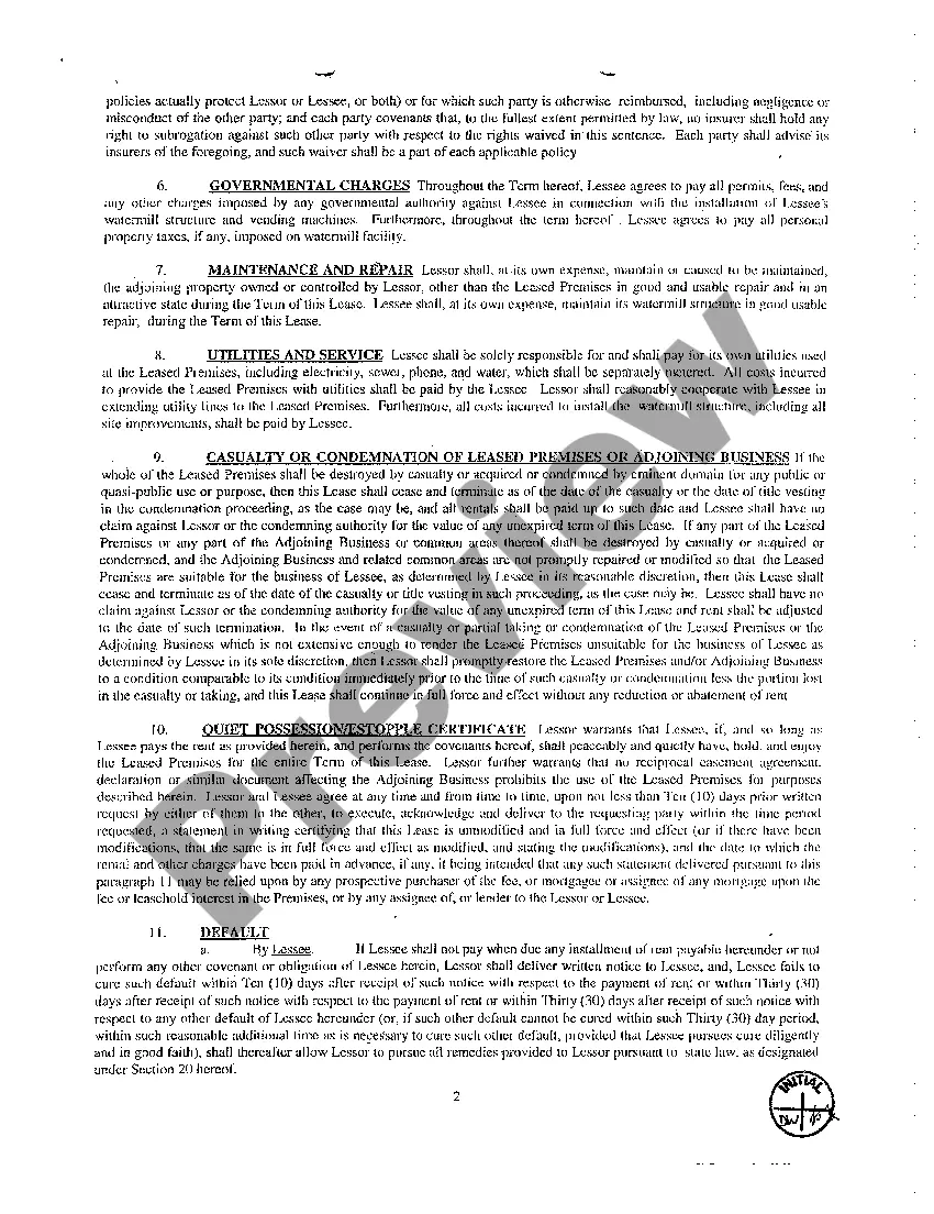 Preview Lease Involving Water Rights