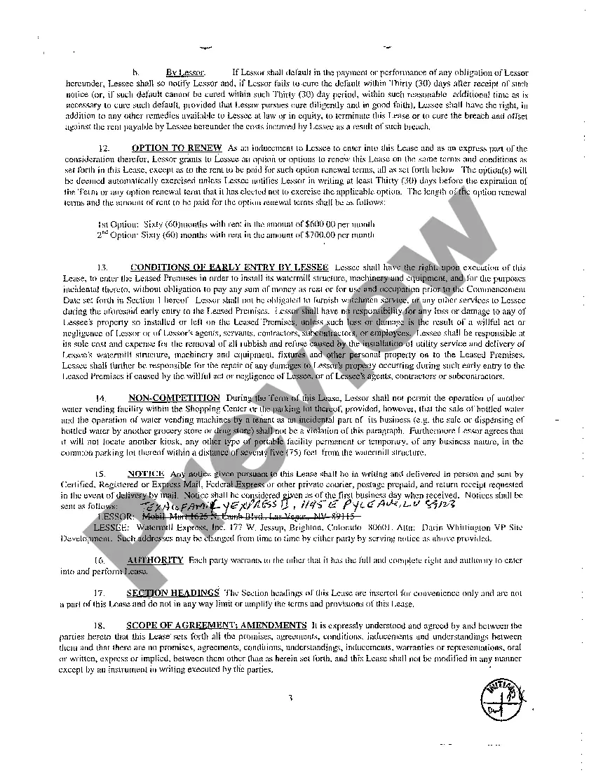 Preview Lease Involving Water Rights