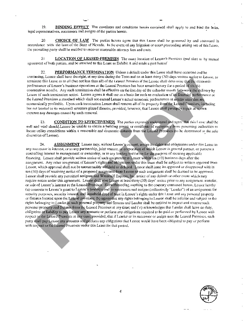 Preview Lease Involving Water Rights