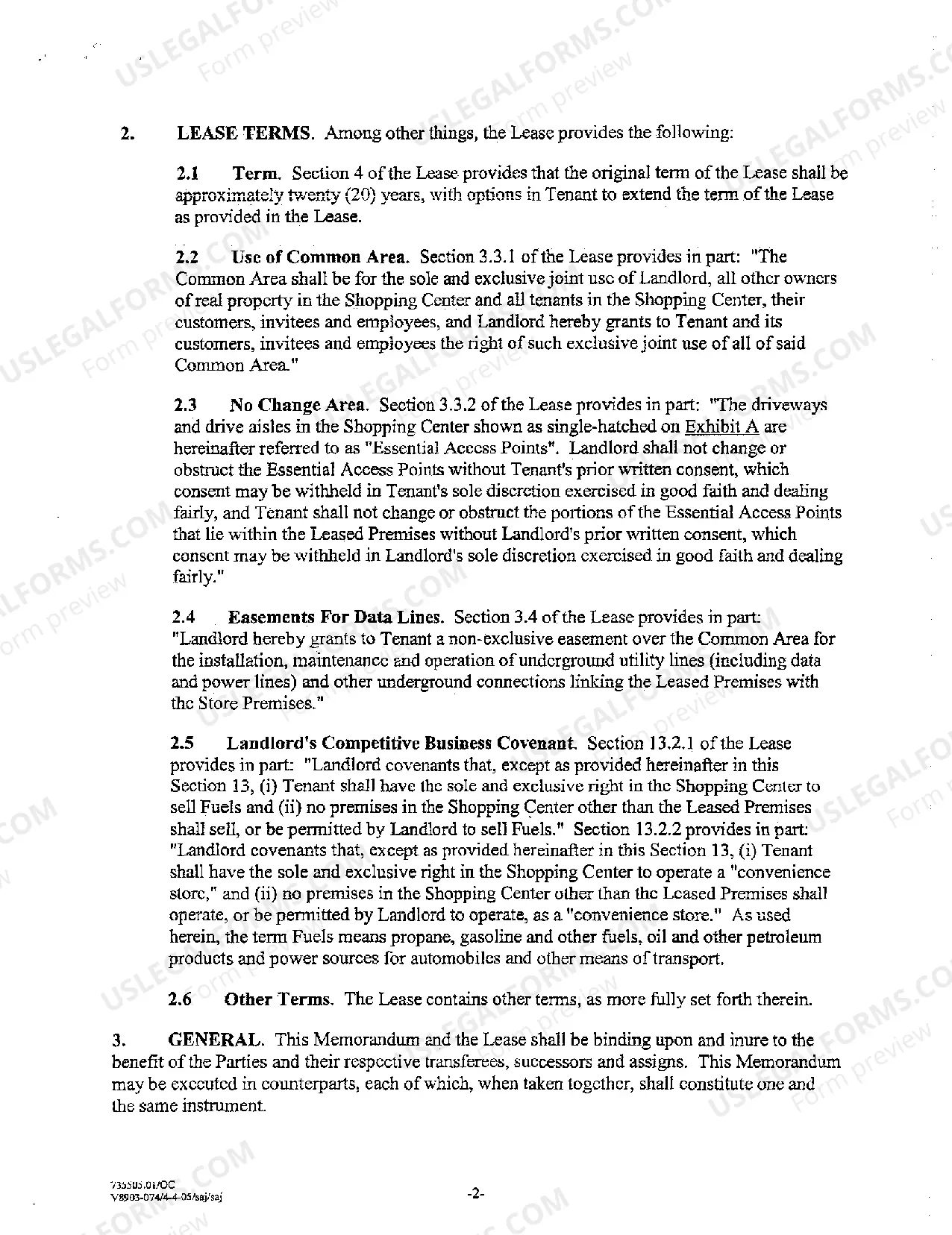 Preview Memorandum of Shopping Center Pad Ground Lease