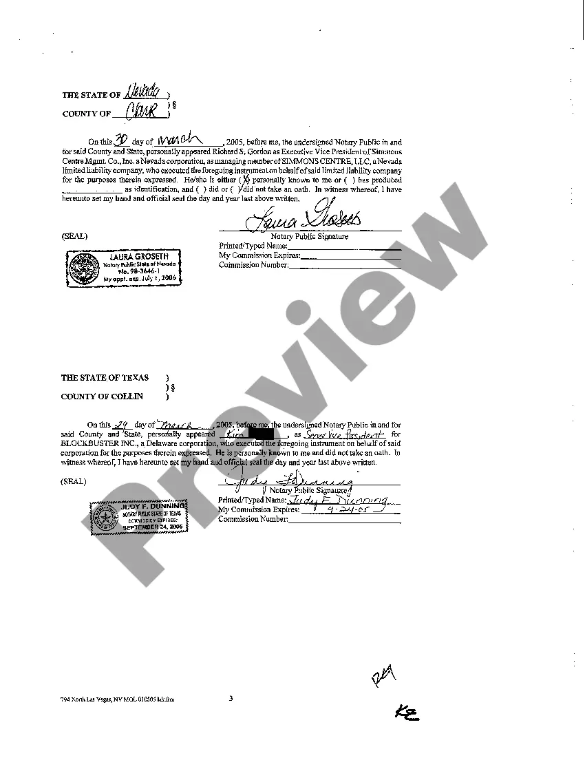 Preview Memorandum of Lease in Shopping Center