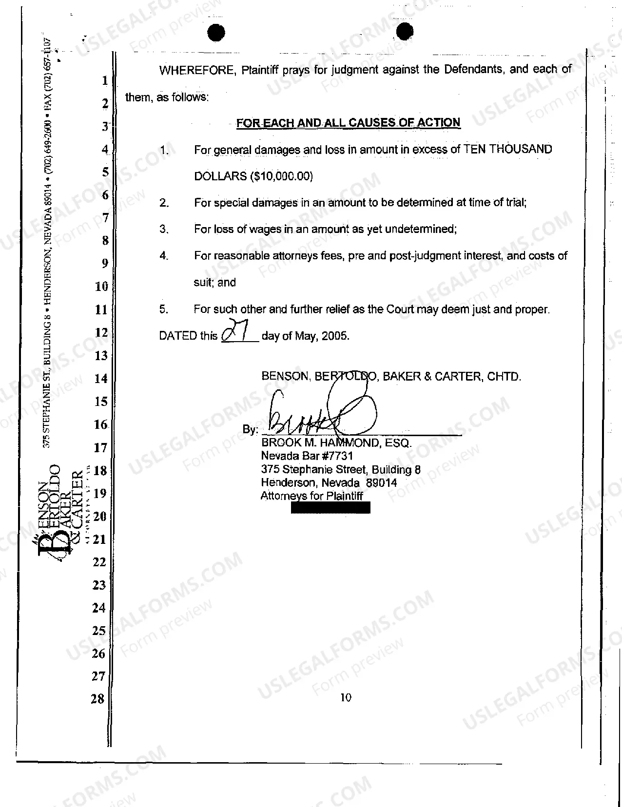 Preview Complaint - Vicarious Liability of Employer for Negligent Motor Vehicle Accident in the Scope of Employment