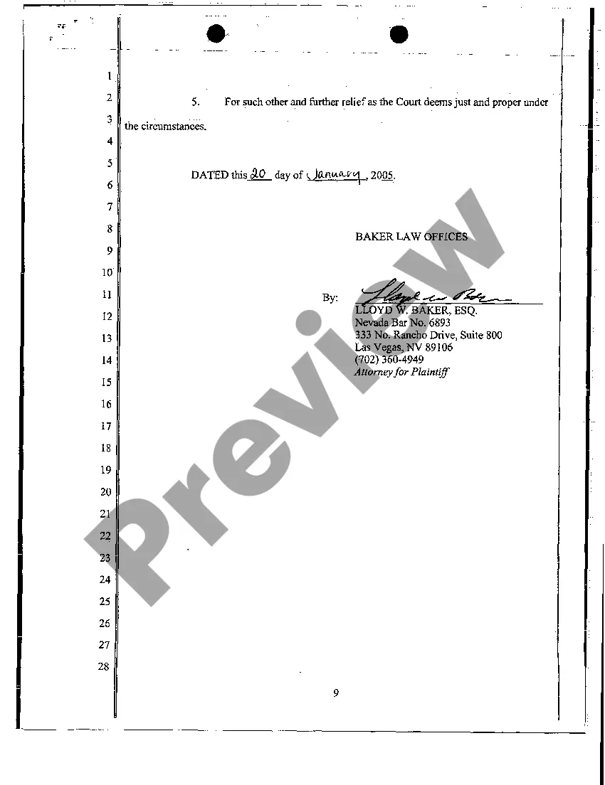 Preview Complaint - Personal Injury Due to Dog Bite from Dog with Vicious Propensities