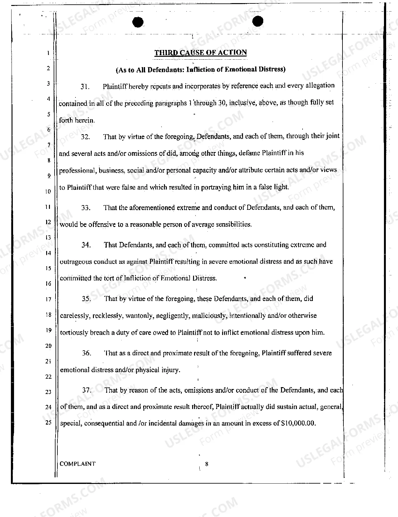 Preview Complaint - Slander