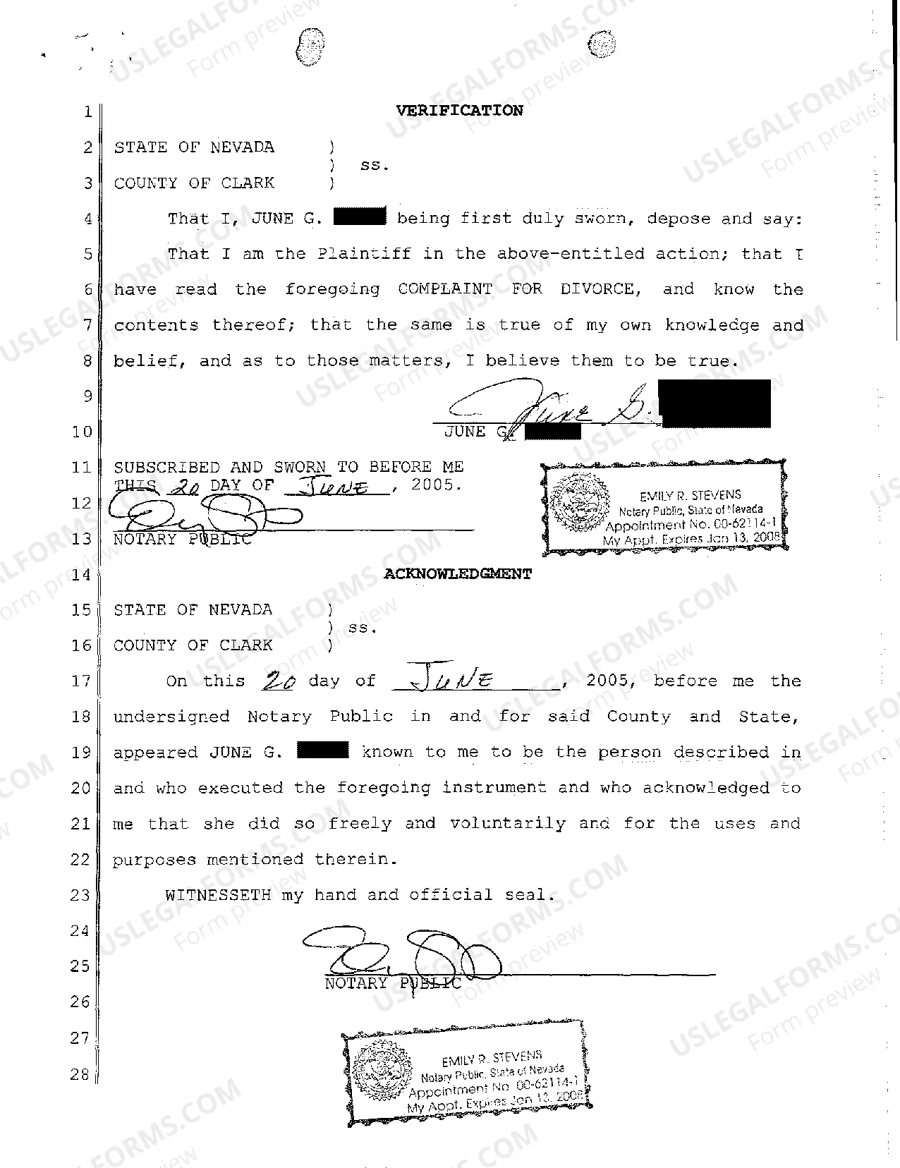 Preview Complaint for Divorce with No Children but with Community Property and Debt