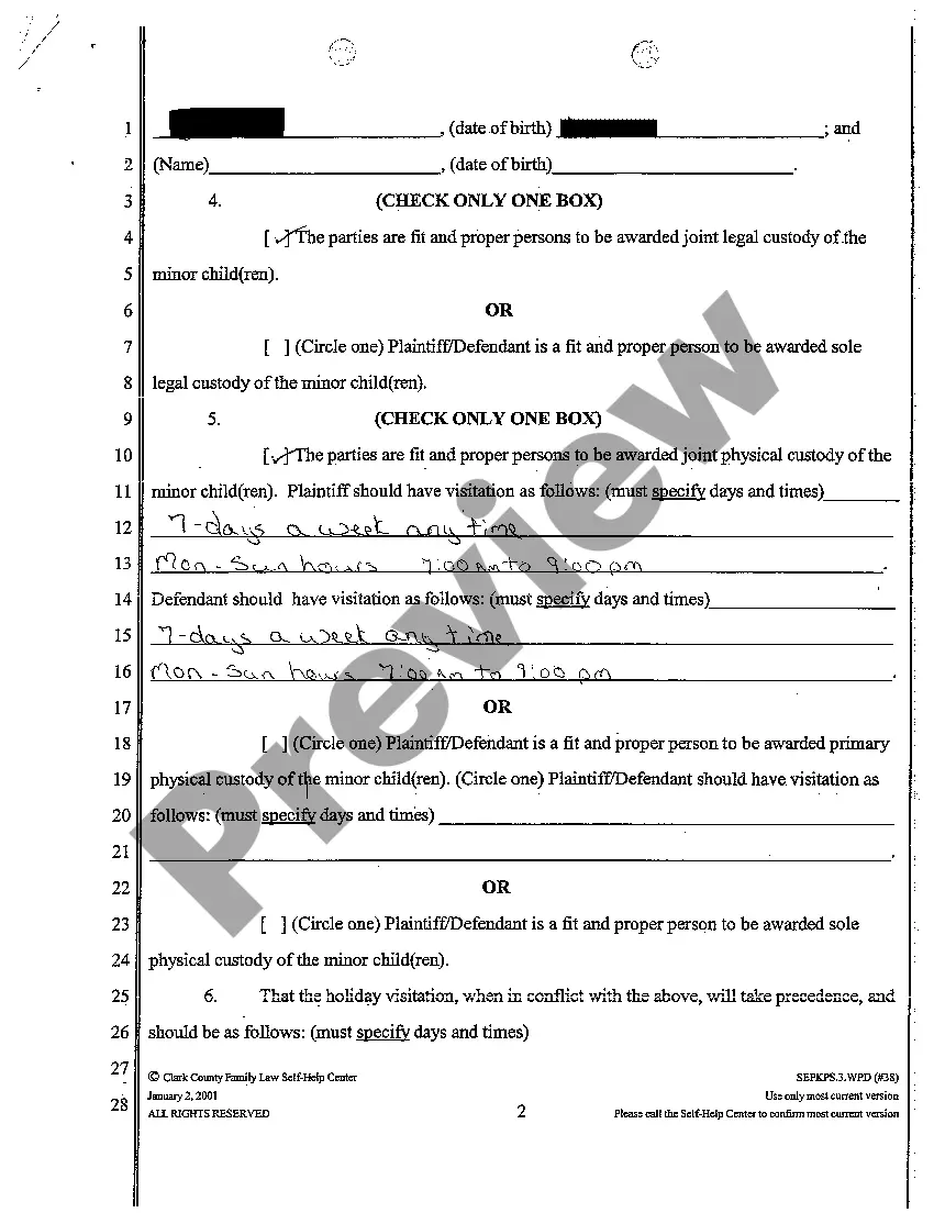 Preview Complaint for Separate Maintenance with 2 Minor Children