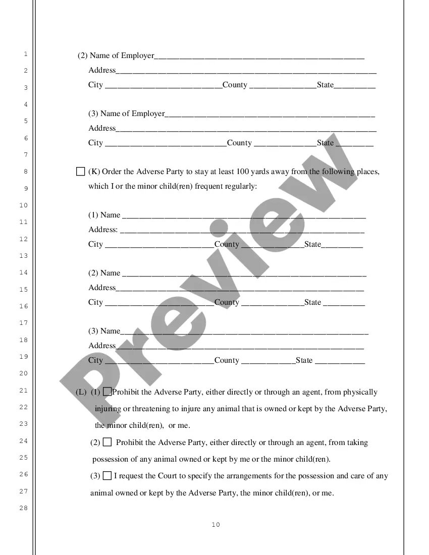 Preview Application for Temporary and / or Extended Order for Protection against Domestic Violence
