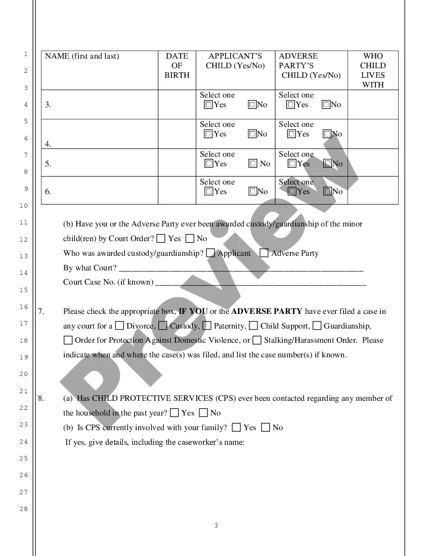 Preview Application for Temporary and / or Extended Order for Protection against Domestic Violence