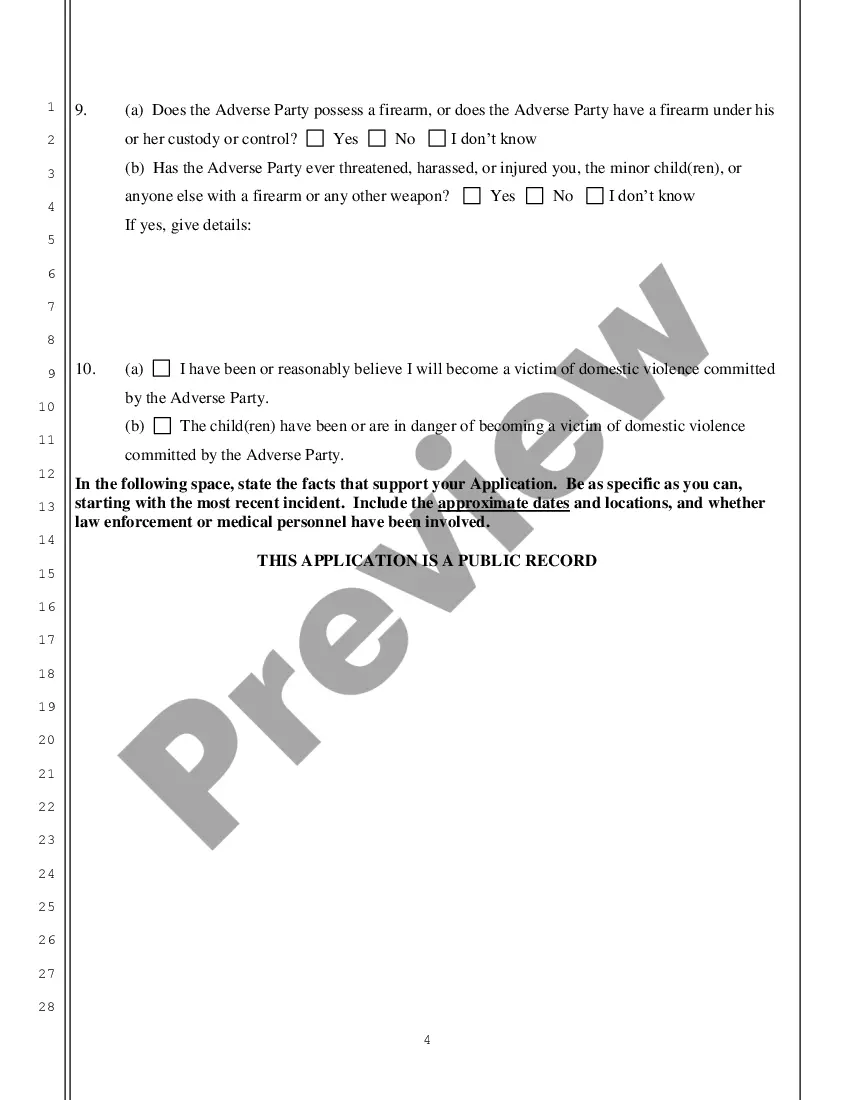Preview Application for Temporary and / or Extended Order for Protection against Domestic Violence