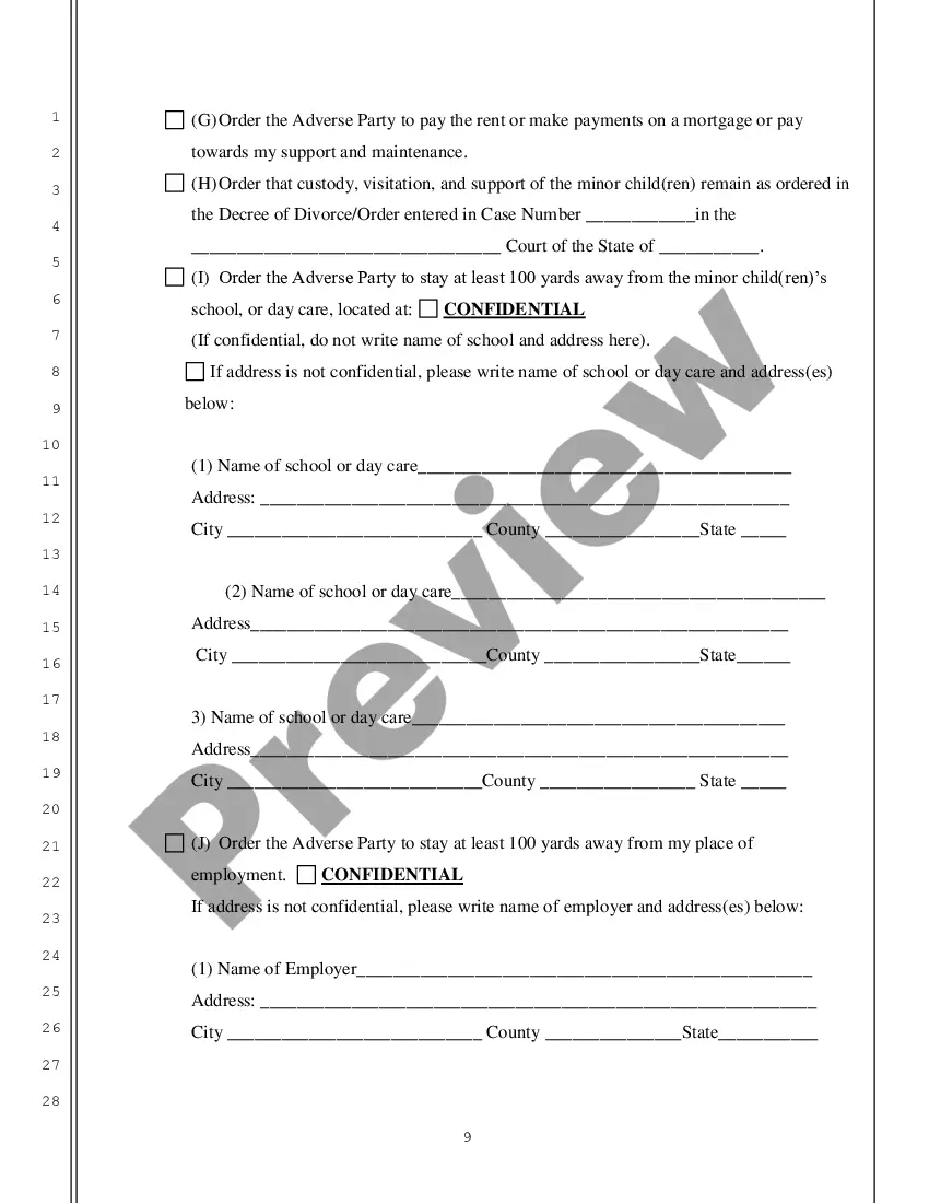 Preview Application for Temporary and / or Extended Order for Protection against Domestic Violence