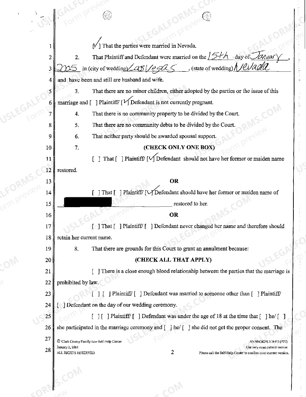 Preview Complaint for Annulment