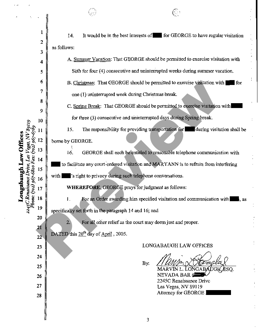 Petition For Grandparent Visitation Form With Child US Legal Forms