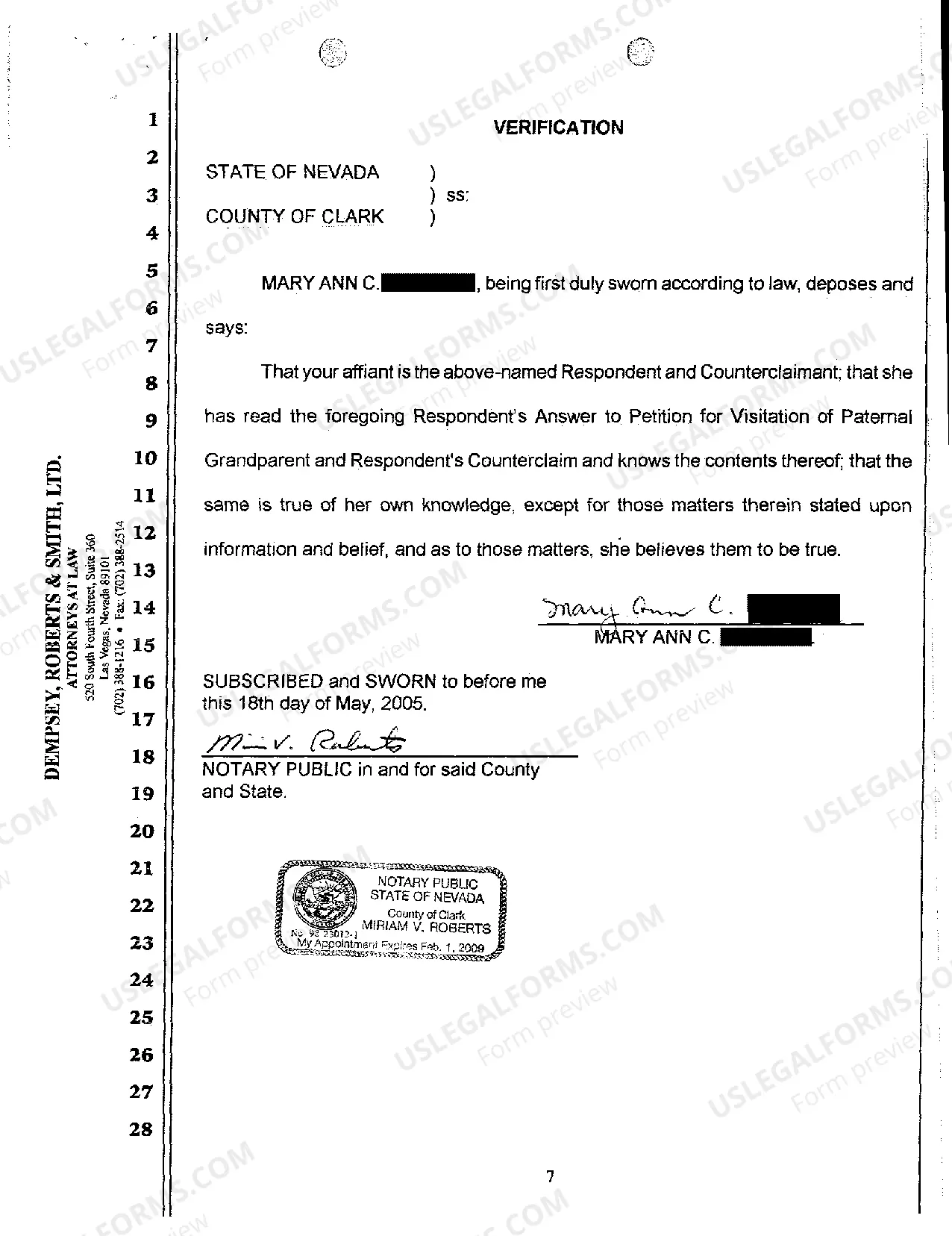 Preview Respondent's Answer to Petition for Visitation of Paternal Grandparents and Counterclaim