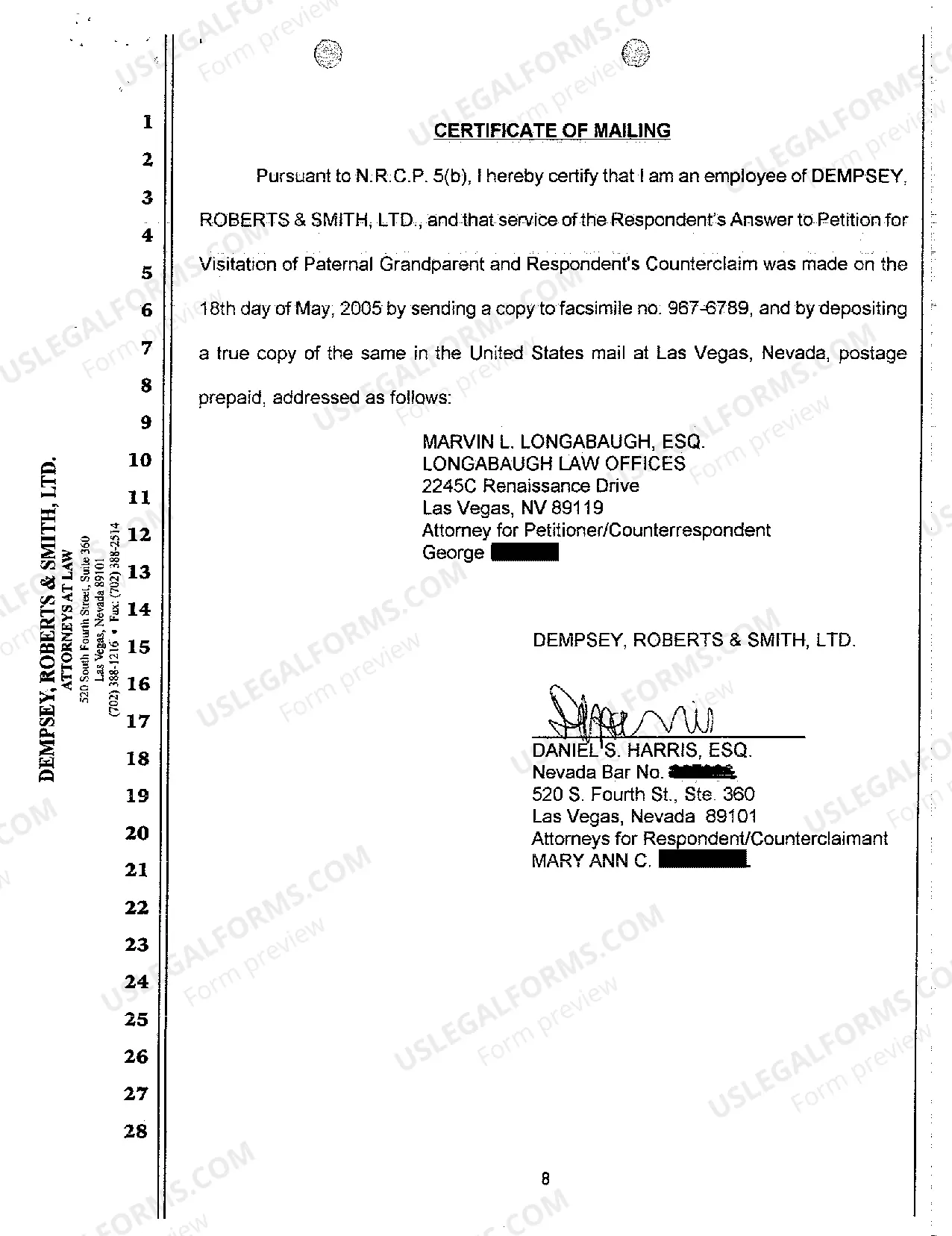 Preview Respondent's Answer to Petition for Visitation of Paternal Grandparents and Counterclaim