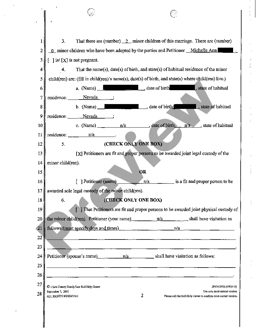 Preview Joint Petition for Summary Decree of Divorce with Children