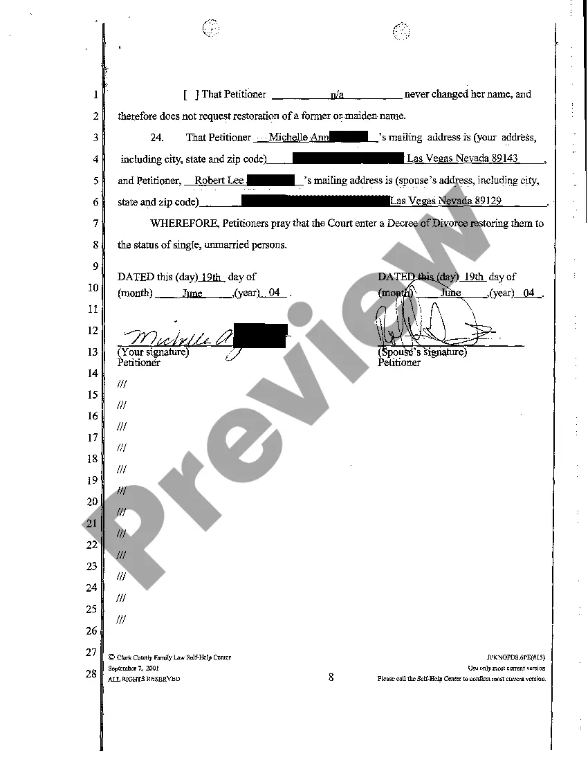 Preview Joint Petition for Summary Decree of Divorce with Children