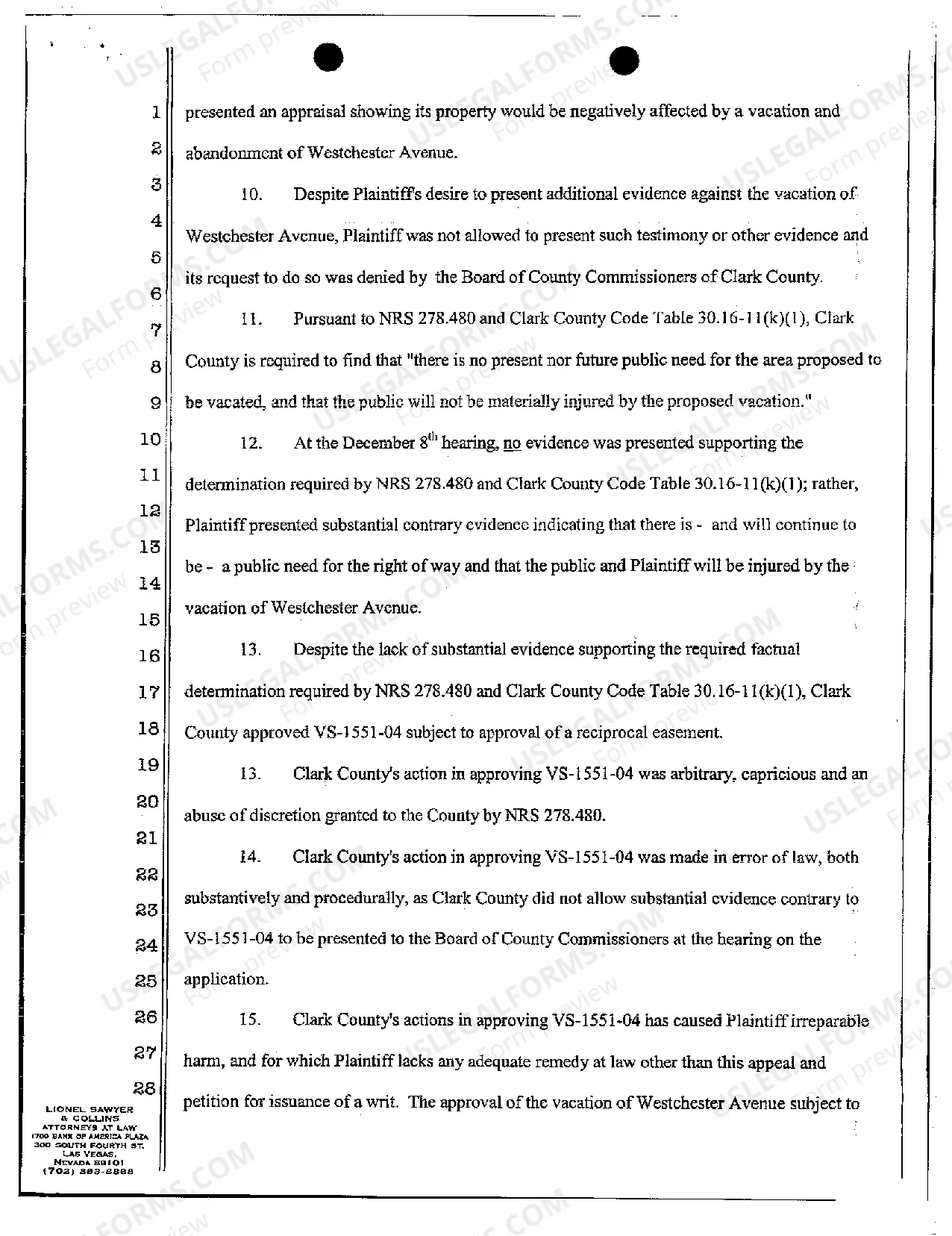 Preview First Amended Complaint and Petition for Extraordinary Writ Invalidating Removal of Easement of Adjoining Property