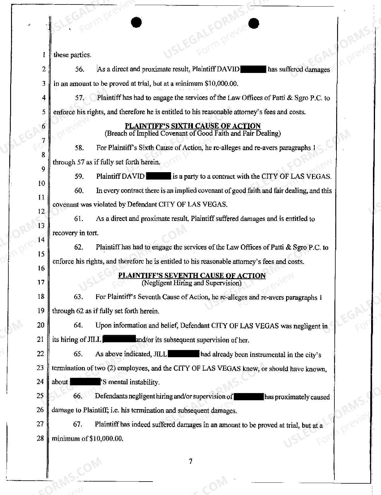 Preview Complaint - Libel, Slander, Defamation, and Wrongful Termination