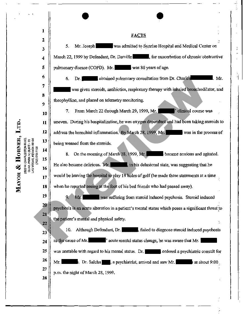 Get Complaint for Medical Malpractice and Wrongful Death Preview Complaint for Medical Malpractice and Wrongful Death