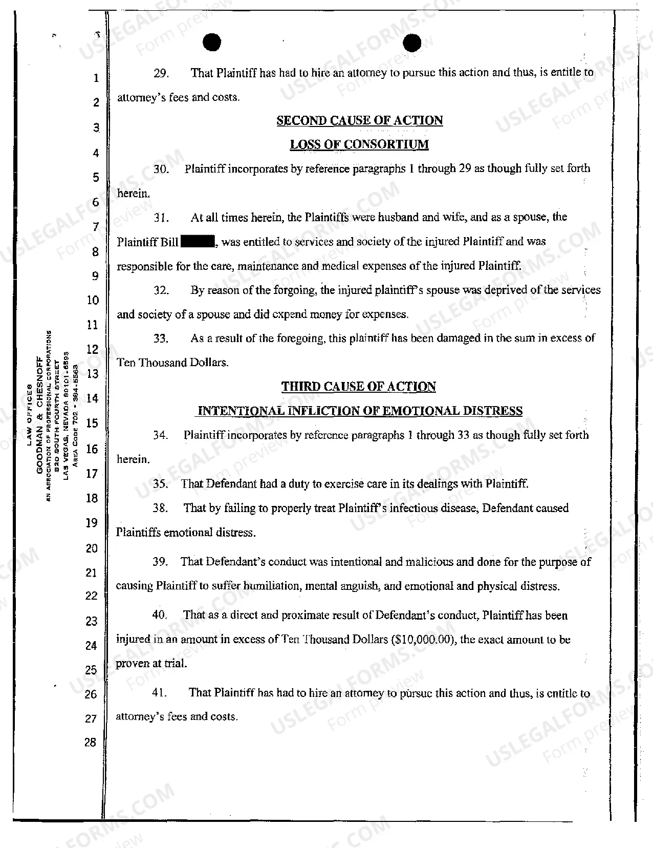 Preview Complaint for Medical Malpractice Resulting in the Spread of Infectious Disease