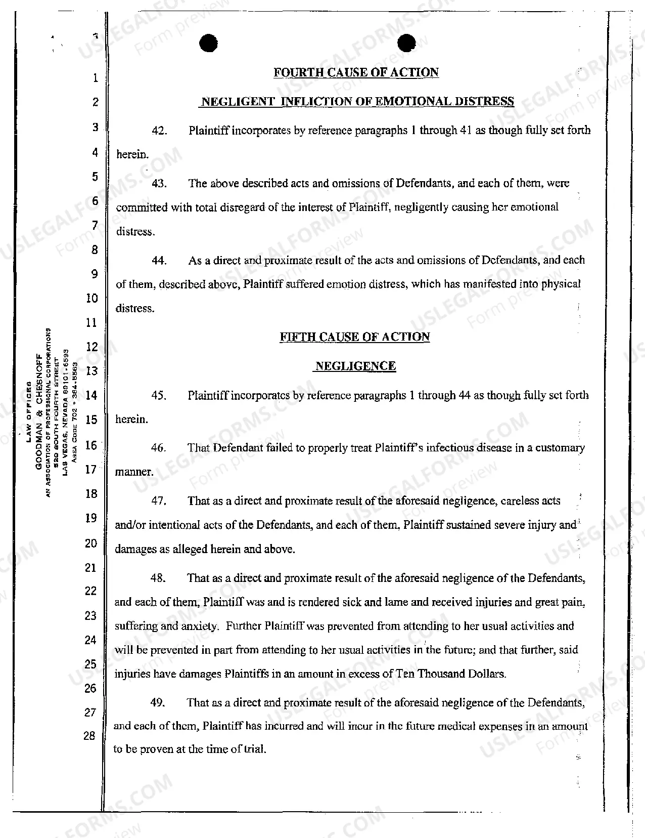 Preview Complaint for Medical Malpractice Resulting in the Spread of Infectious Disease