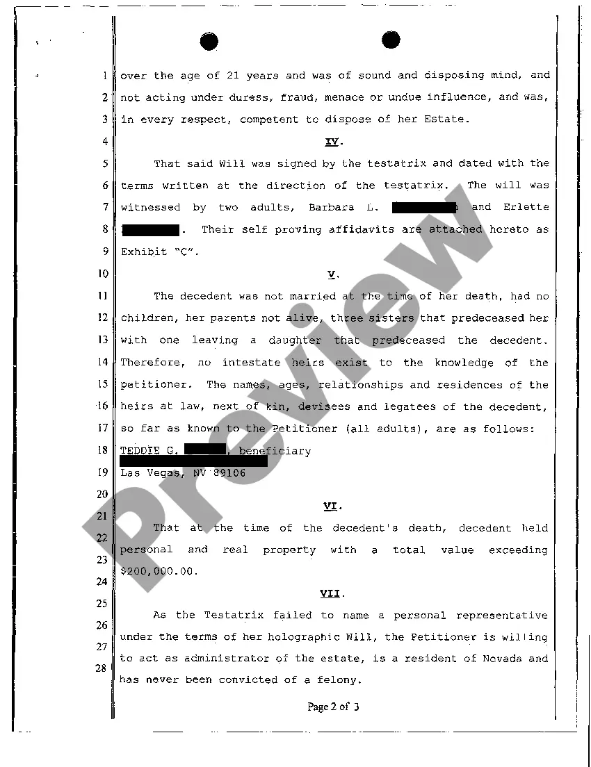 Get Petition for Probate of Will and Issuance of Letters of Administration Preview Petition for Probate of Will and Issuance of Letters of Administration