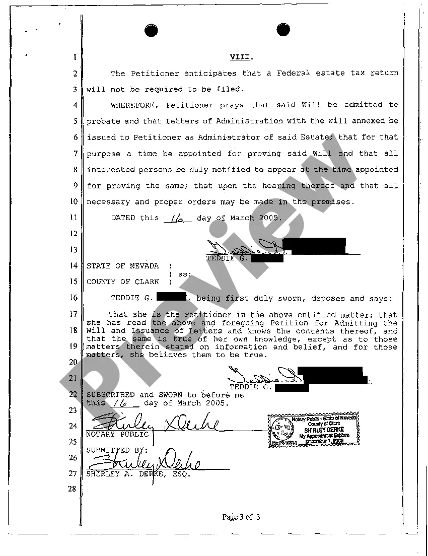Get Petition for Probate of Will and Issuance of Letters of Administration Preview Petition for Probate of Will and Issuance of Letters of Administration