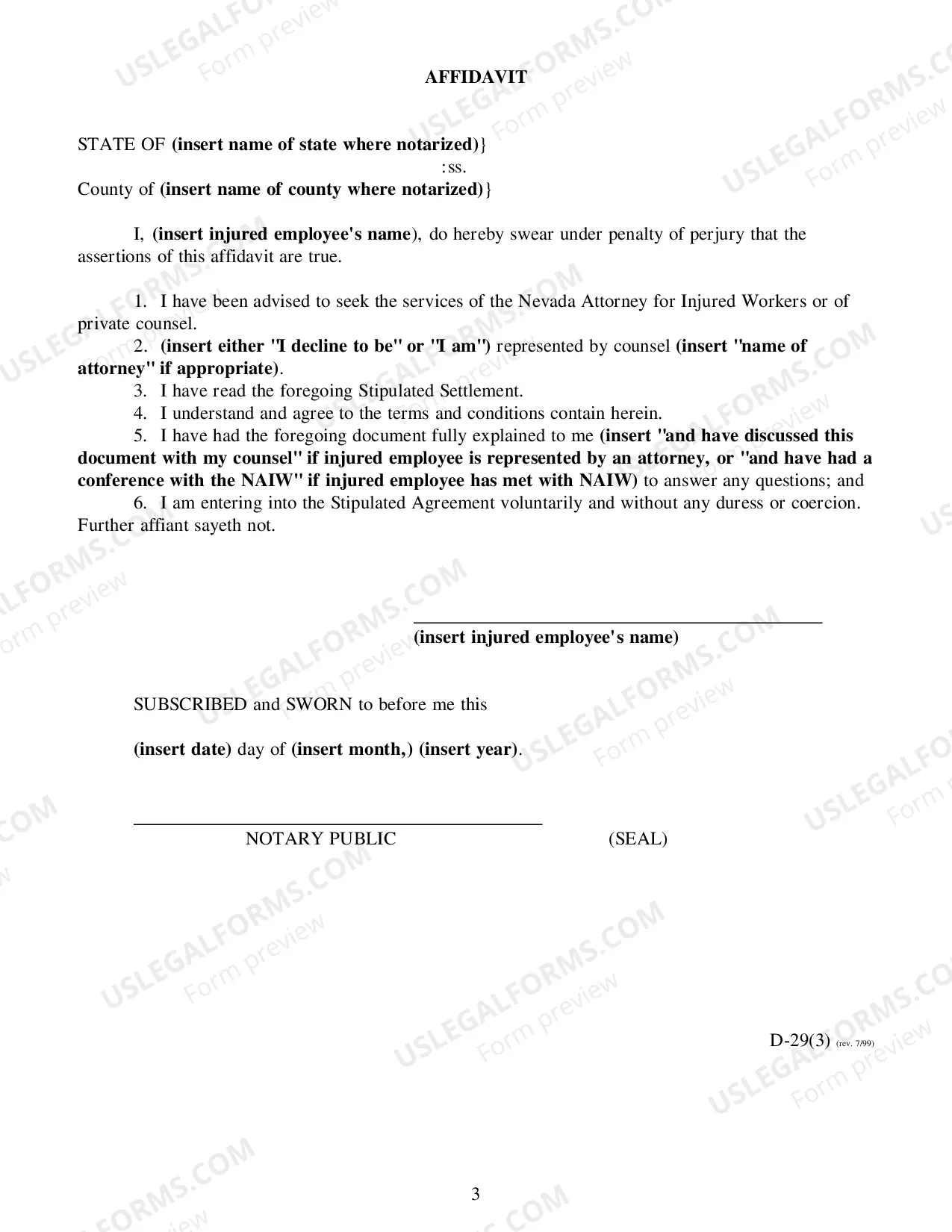 Preview Lump Sum Rehabilitation Agreement