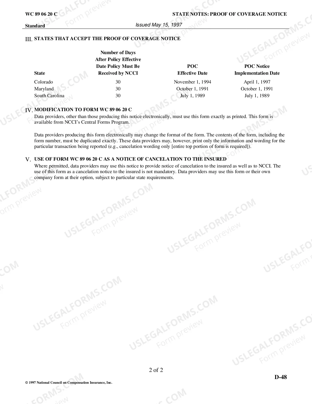 Preview Proof of Coverage Notice