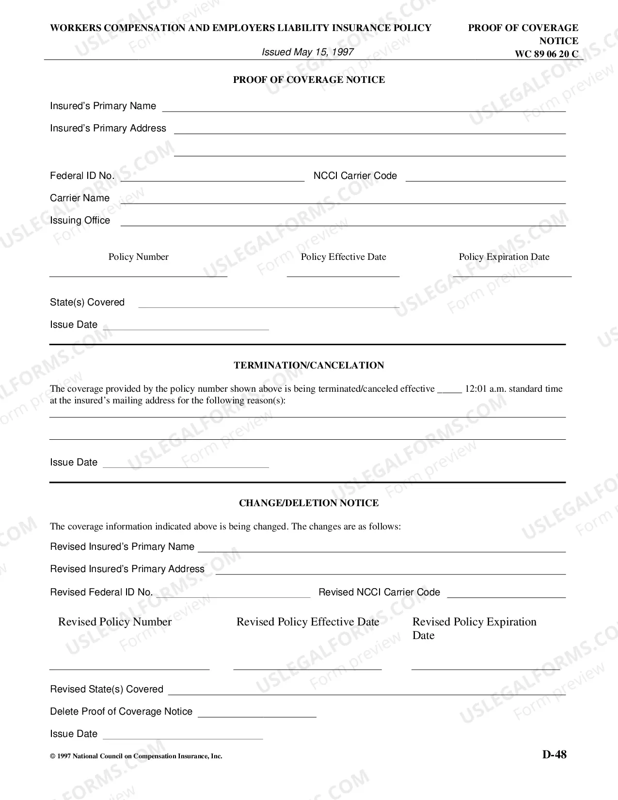Preview Proof of Coverage Notice